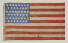 45 STARS ON A CORNFLOWER BLUE CANTON, 1896-1907, SPANISH-AMERICAN WAR ERA