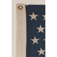 45 STARS ON AN ESPECIALLY ATTRACTIVE DENIM BLUE CANTON, A BEAUTIFUL EXAMPLE OF A COTTON BUNTING FLAG OF THIS PERIOD, 1896-1908, SPANISH-AMERICAN WAR ERA, UTAH STATEHOOD