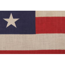 45 STARS IN LINEAR ROWS, WITH “DANCING” OR “TUMBLING” ORIENTATION, ON A LARGE SCALE PARADE FLAG WITH AN ELONGATED PROFILE, 1896-1908, SPANISH-AMERICAN WAR ERA, UTAH STATEHOOD