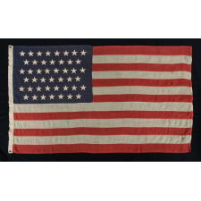 45 STARS ON A SMALL SCALE FLAG OF THE PERIOD AMONG THOSE WITH PIECED-AND-SEWN CONSTRUCTION, 1896-1907, SPANISH-AMERICAN WAR ERA, UTAH STATEHOOD