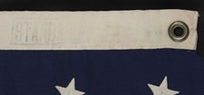 45 STARS ON THE SMALLEST PIECED-AND-SEWN, WOOL BUNTING, COMMERCIALLY MANUFACTURED FLAG THAT I HAVE EVER ENCOUNTERED, FLOWN AT AN INN IN OREGON DURING THE PATRIOTISM THAT SURROUNDED THE SPANISH-AMERICAN WAR, 1896-1908, UTAH STATEHOOD