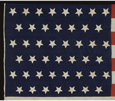 45 UPSIDE-DOWN STARS, 1896-1907, UTAH STATEHOOD, SPANISH-AMERICAN WAR ERA