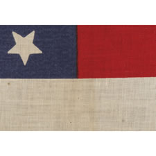 45 UPSIDE-DOWN STARS ON A LARGE SCALE ANTIQUE AMERICAN PARADE FLAG, 1896-1907, UTAH STATEHOOD, SPANISH-AMERICAN WAR ERA