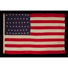 46 STAR ANTIQUE AMERICAN FLAG, 1907-1912, REFLECTS OKLAHOMA STATEHOOD