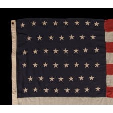 46 STAR ANTIQUE AMERICAN FLAG, 1907-1912, REFLECTS OKLAHOMA STATEHOOD