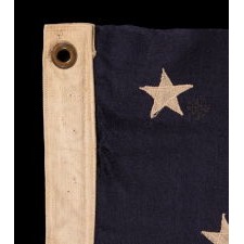 46 STAR ANTIQUE AMERICAN FLAG, 1907-1912, REFLECTS OKLAHOMA STATEHOOD