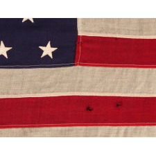 46 STAR ANTIQUE AMERICAN FLAG, 1907-1912, REFLECTS OKLAHOMA STATEHOOD