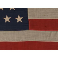 46 STARS ON AN ANTIQUE AMERICAN FLAG, SIGNED BY THE MAKER, M.G. COPELAND OF WASHINGTON, D.C., 1907-1912, OKLAHOMA STATEHOOD