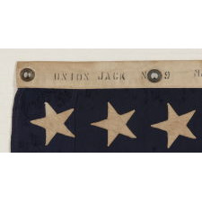 48 STAR U.S. NAVY JACK, MADE AT MARE ISLAND, CALIFORNIA, HEADQUARTERS OF THE PACIFIC FLEET, DURING WWII, DATED 1941