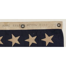 48 STAR U.S. NAVY JACK, MADE AT MARE ISLAND, CALIFORNIA, HEADQUARTERS OF THE PACIFIC FLEET, DURING WWII, DATED 1941