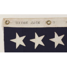 48 STAR U.S. NAVY JACK, MADE AT MARE ISLAND, CALIFORNIA, HEADQUARTERS OF THE PACIFIC FLEET, DURING WWII, DATED 1942