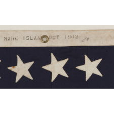 48 STAR U.S. NAVY JACK, MADE AT MARE ISLAND, CALIFORNIA, HEADQUARTERS OF THE PACIFIC FLEET, DURING WWII, DATED 1942