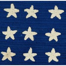 48 STARS, CROCHETED, A BEAUTIFUL EXAMPLE, WWI - WWII ERA