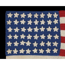 48 STARS, CROCHETED, A BEAUTIFUL EXAMPLE, WWI - WWII ERA