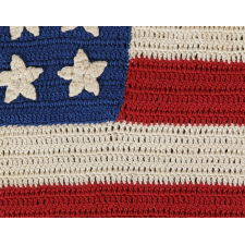 48 STARS, CROCHETED, A BEAUTIFUL EXAMPLE, WWI - WWII ERA