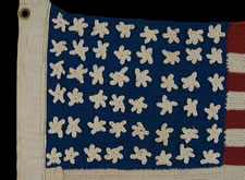 48 STARS, CROCHETED, A TREMENDOUS FOLK EXAMPLE, WWI-WWII ERA (1917-1945)