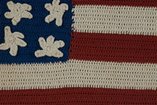 48 STARS, CROCHETED, A TREMENDOUS FOLK EXAMPLE, WWI-WWII ERA (1917-1945)