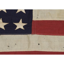 48 STARS ON A MILITARY GRADE, U.S. NAVY SMALL BOAT FLAG, WWI - WWII ERA (1917-1945), MARKED "U.S. ENSIGN No. 10"