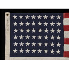 48 STARS ON A SMALL-SCALE FLAG OF THE MID-19TH CENTURY, SIGNED "STORM KING," CA 1920-1950's