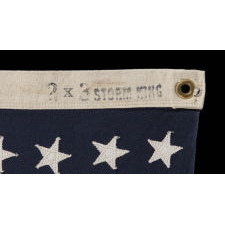 48 STARS ON A SMALL-SCALE FLAG OF THE MID-19TH CENTURY, SIGNED "STORM KING," CA 1920-1950's