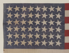 48 TUMBLING, POINTY STARS, AN EXTREMELY RARE EXAMPLE, 1913 OR PRIOR, POSSIBLY LATE 19TH CENTURY