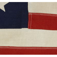 49 STARS ON A SMALL SCALE PIECED-AND-SEWN AMERICAN FLAG REFLECTING THE ADDITION OF ALASKA IN 1959, OFFICIAL FOR JUST ONE YEAR, MADE BY DETTRA IN OAKS, PENNSYLVANIA