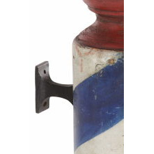 AMERICAN BARBER POLE, AN UNUSUALLY HEFTY EXAMPLE WITH GREAT POLYCHROME COLOR, CA 1880