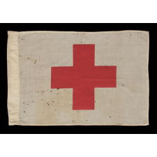 AMERICAN RED CROSS FLAG, WWII (U.S. INVOLVEMENT 1941-45), SIGNED "PHILADELPHIA QUARTERMASTER DEPOT, DATED AUGUST 1st, 1942