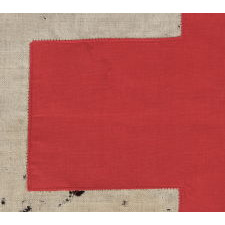 AMERICAN RED CROSS FLAG, WWII (U.S. INVOLVEMENT 1941-45), SIGNED "PHILADELPHIA QUARTERMASTER DEPOT, DATED AUGUST 1st, 1942