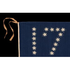 ANTIQUE AMERICAN FLAG WITH 10-POINTED STARS THAT SPELL “1776 – 1876”, MADE FOR THE 100-YEAR ANNIVERSARY OF AMERICAN INDEPENDENCE, ONE OF THE MOST GRAPHIC OF ALL EARLY EXAMPLES