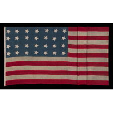 ANTIQUE AMERICAN FLAG WITH 28 STARS, REFLECTS THE ADDITION OF TEXAS TO THE UNION AS THE 28TH STATE IN 1845; ONE OF THE RAREST STAR COUNTS IN AMERICAN HISTORY, OFFICIAL FOR JUST ONE YEAR (1845-46), MEXICAN WAR ERA