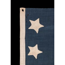 ANTIQUE AMERICAN FLAG WITH 28 STARS, REFLECTS THE ADDITION OF TEXAS TO THE UNION AS THE 28TH STATE IN 1845; ONE OF THE RAREST STAR COUNTS IN AMERICAN HISTORY, OFFICIAL FOR JUST ONE YEAR (1845-46), MEXICAN WAR ERA