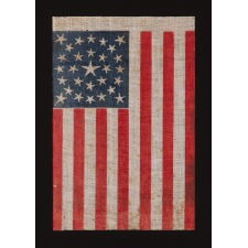 ANTIQUE AMERICAN FLAG WITH 29 WHIMSICAL STARS IN A MEDALLION CONFIGURATION, IOWA STATEHOOD, PRE-CIVIL WAR, 1846-1848