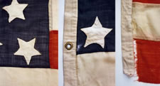 ANTIQUE AMERICAN FLAG WITH 41 STARS, AN UNOFFICIAL STAR COUNT, ACCURATE FOR JUST 3 DAYS AND AMONG THE MOST RARE EXAMPLES OF THE 19TH CENTURY, MONTANA STATEHOOD, CA 1889