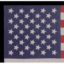 ANTIQUE AMERICAN FLAG WITH 41 STARS, AN UNOFFICIAL STAR COUNT, ACCURATE FOR JUST 3 DAYS AND AMONG THE MOST RARE EXAMPLES OF THE 19TH CENTURY, MONTANA STATEHOOD, CA 1889