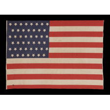 ANTIQUE AMERICAN FLAG WITH 45 UPSIDE-DOWN STARS, 1896-1908, UTAH STATEHOOD, SPANISH-AMERICAN WAR ERA