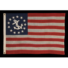 ANTIQUE AMERICAN PRIVATE YACHT FLAG (ENSIGN) WITH 13 STARS, 1895-1926 ERA