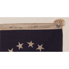 ANTIQUE AMERICAN PRIVATE YACHT FLAG (ENSIGN) WITH 13 STARS SURROUNDING A CANTED ANCHOR, CIRCA 1910 – 1920’s