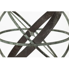 ARMILLARY SUNDIAL WITH EXCEPTIONAL, ORIGINAL SURFACE, BRONZE & COPPER, CA 1890