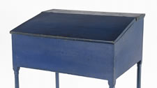 BLUE PAINTED STAND-UP DESK, LIKELY OF MAINE ORIGIN, CA 1840