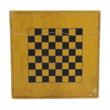 BLUE & YELLOW "SNOWFLAKE" PARCHEESI GAMEBOARD, CA 1885