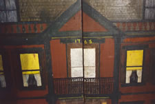 BOLDLY PAINTED DOLL HOUSE DOORS, CA 1870