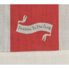 BRITISH UNION JACK KERCHIEF, PRINTED ON SILK, WITH PATRIOTIC SLOGANS, WWI ERA (1914-18)