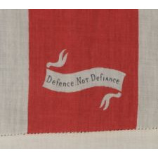 BRITISH UNION JACK KERCHIEF, PRINTED ON SILK, WITH PATRIOTIC SLOGANS, WWI ERA (1914-18)