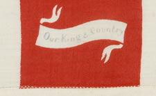 BRITISH UNION JACK KERCHIEF, PRINTED ON SILK, WITH PATRIOTIC SLOGANS, WWI ERA (1914-18)