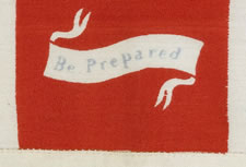 BRITISH UNION JACK KERCHIEF, PRINTED ON SILK, WITH PATRIOTIC SLOGANS, WWI ERA (1914-18)