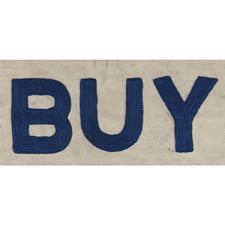 "BUY AMERICAN GOODS", PENNANT ON SAILCLOTH CANVAS, 1940-50