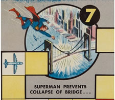 "CALLING SUPERMAN", 1954 BOARDGAME GAME BOARD WITH ENDEARING IMAGERY