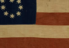 CENTENNIAL CELEBRATION FLAG WITH 10-POINTED STARS THAT SPELL "1776 - 1876", ONE OF THE MOST GRAPHIC OF ALL EARLY EXAMPLES