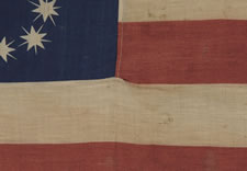 CENTENNIAL CELEBRATION FLAG WITH 10-POINTED STARS THAT SPELL "1776 - 1876", ONE OF THE MOST GRAPHIC OF ALL EARLY EXAMPLES